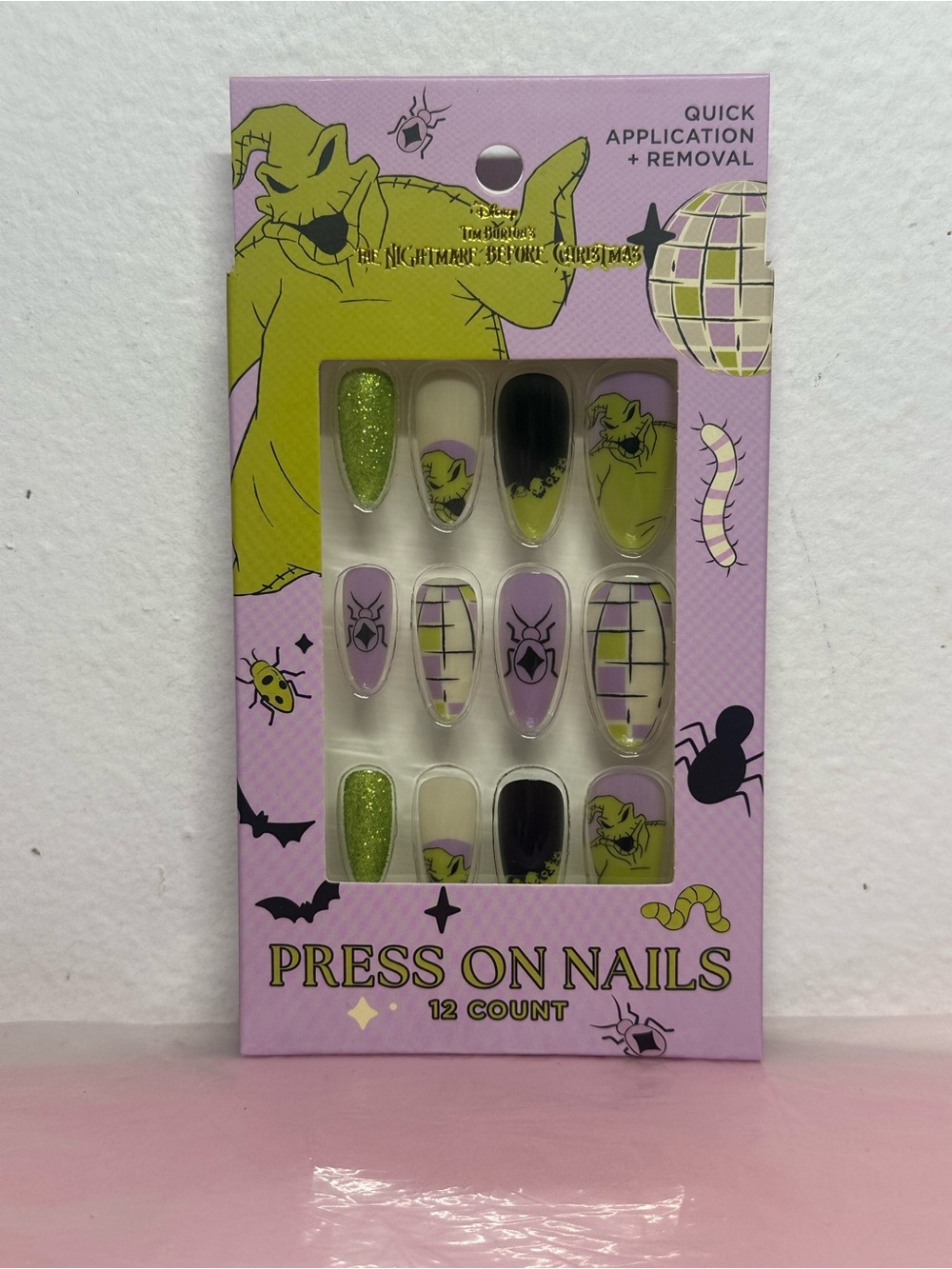 Oogie Boogie Press-On Nails - Purple & Lime